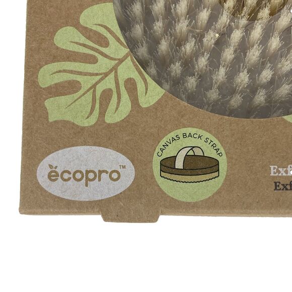 Ecopro - Natural Wood Dry Body Brush - Round - Canvas Strap - GHA-4330 - New! - Picture 6 of 12